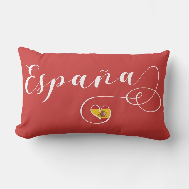 Coussin D'extérieur España Espagne Drapeau Coeur, espagnol (Recto)