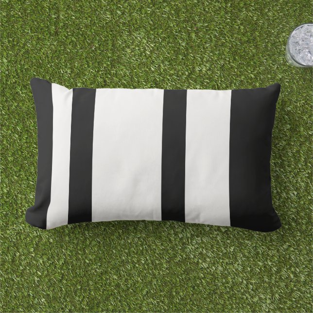 Coussin D'extérieur Extérieur contemporain noir et blanc (Herbe)