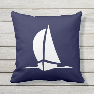 Coussin D'extérieur Extérieur ou choisi intérieur blanc voilier bleu m