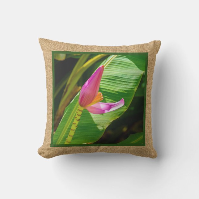Coussin D'extérieur Extérieur réversible hawaïen de fleur de banane (Recto)