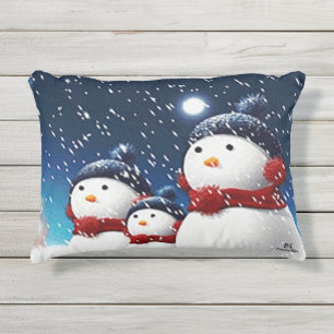 Coussin D'extérieur Famille Snowman