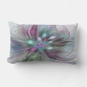 Coussin D'extérieur Fantaisie Abstraite Moderne Fleur Fractale Colorée