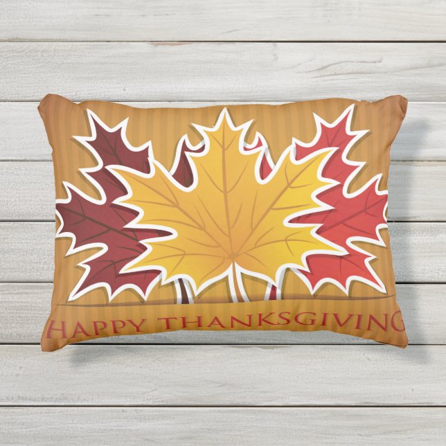 Coussin D'extérieur Feuille d'érable de Thankesgiving (Devant)