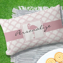 Coussin D'extérieur Flamant rose rose rosé Art déco