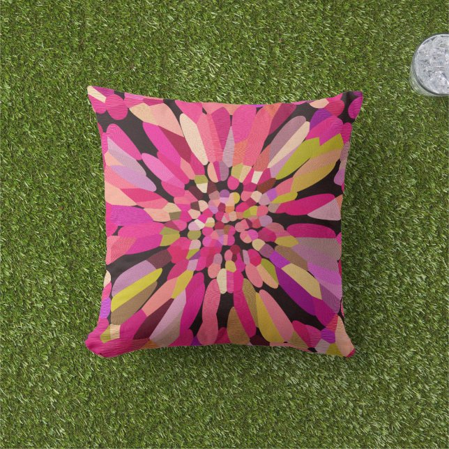 Coussin D'extérieur Fleur Confetti Rose (Herbe)
