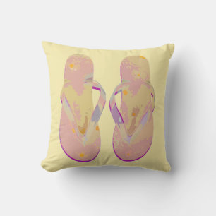Coussin D'extérieur Flip Flops jaune et violet