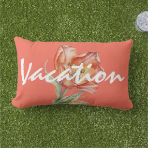 Coussin D'extérieur Fond romantique personnalisé relaxant à fond flora