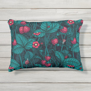 Coussin D'extérieur Fraises sauvages, rouges et bleues