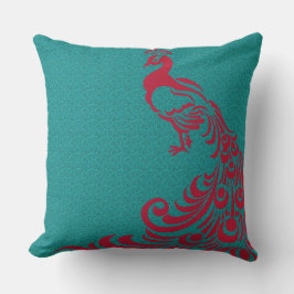 Coussin D'extérieur French-Country-Red_Peacocks-Outdoor-Indoor