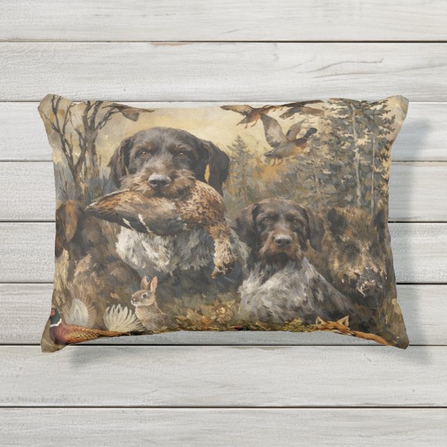Coussin D'extérieur German Wirehaired Pointer   (Devant)