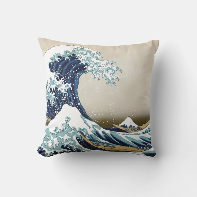 Coussin D'extérieur Grande vague de haute qualité au large de Kanagawa (Recto)