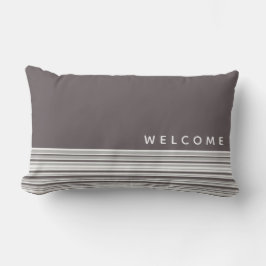 Coussin D'extérieur Gris et blanc Simple Gris moderne | Bienvenue
