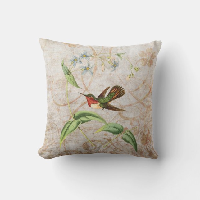 Coussin D'extérieur Grunge Scintillant de cru de colibri (Recto)