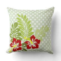 Hibiscus tropical sur motif à pois