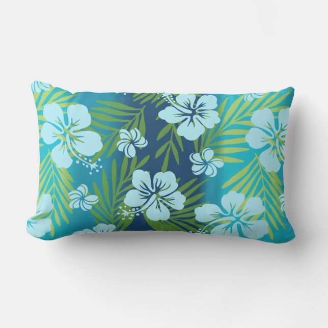 Coussin D'extérieur Hibiscus tropicaux Kalani Tie Dye réversible - Tur (Recto)