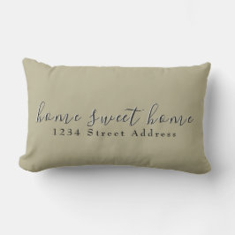 Coussin D'extérieur Home Sweet Home & Adresse | Script | Sage Green