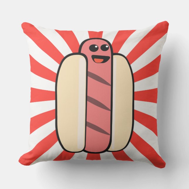 Coussin D'extérieur Hot-dog de Kawaii (Recto)