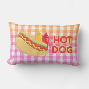 Coussin D'extérieur Hot Dog En vichy pique-nique avec des sédiments