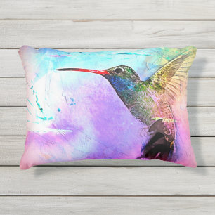 Coussin D'extérieur Hummingbird & Watercolor