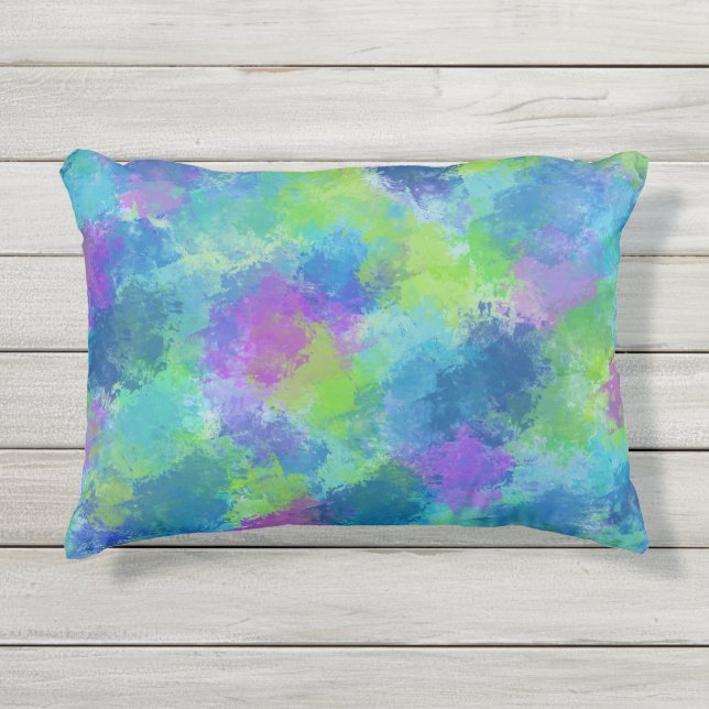 Coussin D'extérieur Hydrangée Abstraite (Devant)