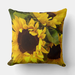 Coussin D'extérieur Illustration à la maison moderne de tournesols