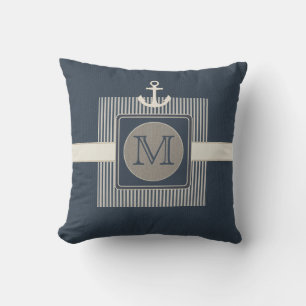 Coussin D'extérieur Initiale de l'Ancre du bateau nautique d'effet de