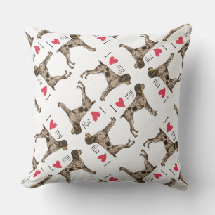 Coussin D'extérieur J'aime mon pointeur filaire allemand