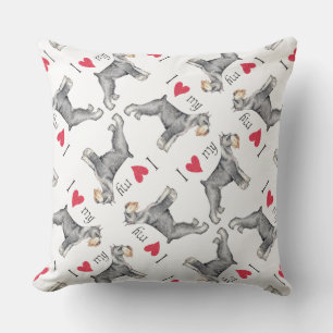 Coussin D'extérieur J'aime mon Schnauzer standard