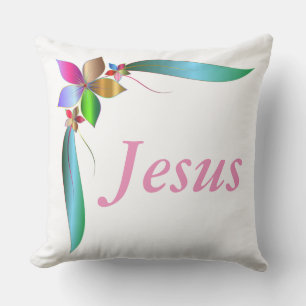 COUSSIN D'EXTÉRIEUR JÉSUS FLOWER RIBBON
