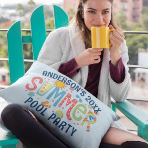 Coussin D'extérieur Jeu de piscine d'été vert et bleu