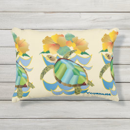 Coussin D'extérieur Jolies fleurs jaunes tropicales de ketmie de