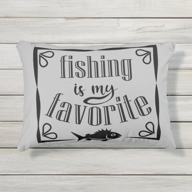 Coussin D'extérieur La pêche est ma citation préférée (Devant)
