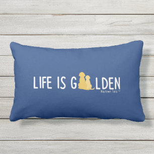 Coussin D'extérieur La vie en plein air est l'oreiller à Throw doré,