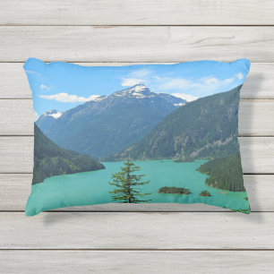 Coussin D'extérieur Lac Turquoise de Snowy Mountain à Washington