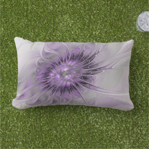 Coussin D'extérieur Lavande Fleur Dream Moderne Abstrait Fractal Art