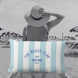 Coussin D'extérieur Le Beach Club Crest Blue Cabana Stripe