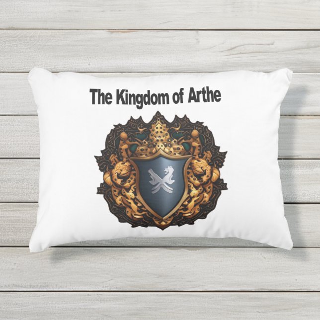 Coussin D'extérieur Le Royaume d'Arthe Crest Crest Cover Art (Devant)