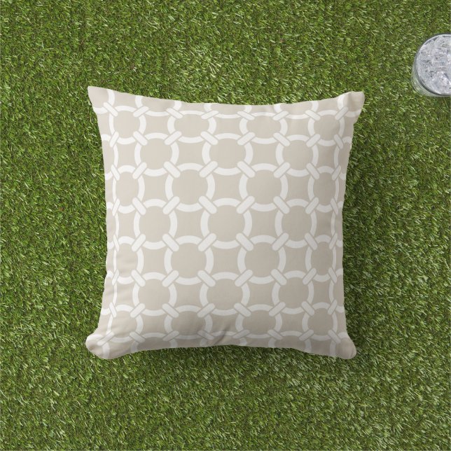 Coussin D'extérieur Liens de lin beige Preppy (Herbe)