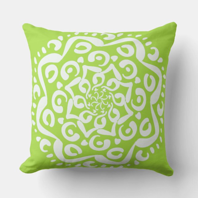 Coussin D'extérieur Lime Mandala (Recto)