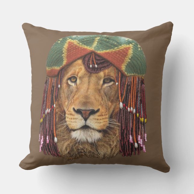 Coussin D'extérieur Lion rastafarien (Recto)
