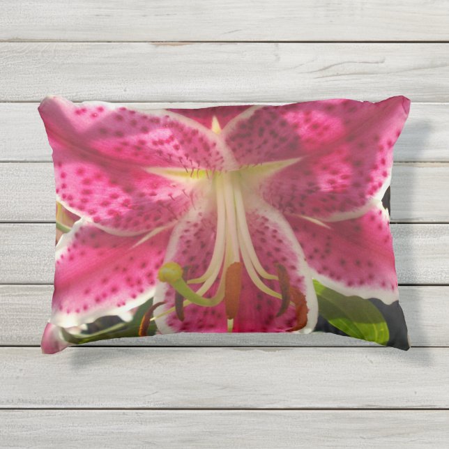 Coussin D'extérieur Lys roses fleurs tropicales roses rose (Devant)