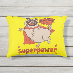 Coussin D'extérieur Manger est mon super-puissance rouge carlin style