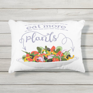 Coussin D'extérieur Mangez plus de plantes frais motivation salade let
