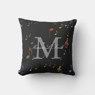 Coussin D'extérieur monogramme avec notes musicales