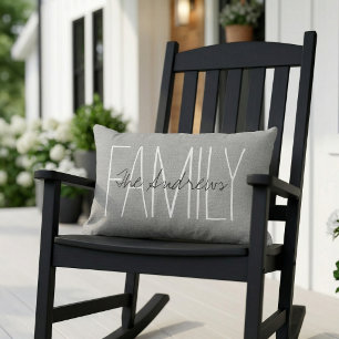 Coussin D'extérieur Monogramme de famille Gris Rustique