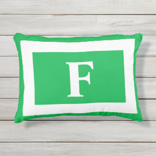 Coussin D'extérieur Monogramme vert initial été