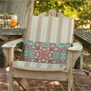 Coussin D'extérieur Motif d'art de carreaux boho méditerranéen marocai