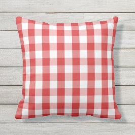 Coussin D'extérieur Motif élégant à carreaux rouges
