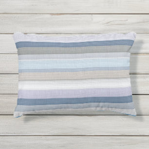 Coussin D'extérieur Motif élégant de rayures verticales bleu gris