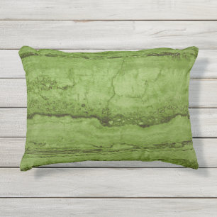 Coussin D'extérieur Motif en marbre de granit abstrait vert